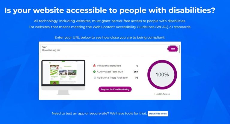 dom.org.mk 100% достапна за лица со попреченост